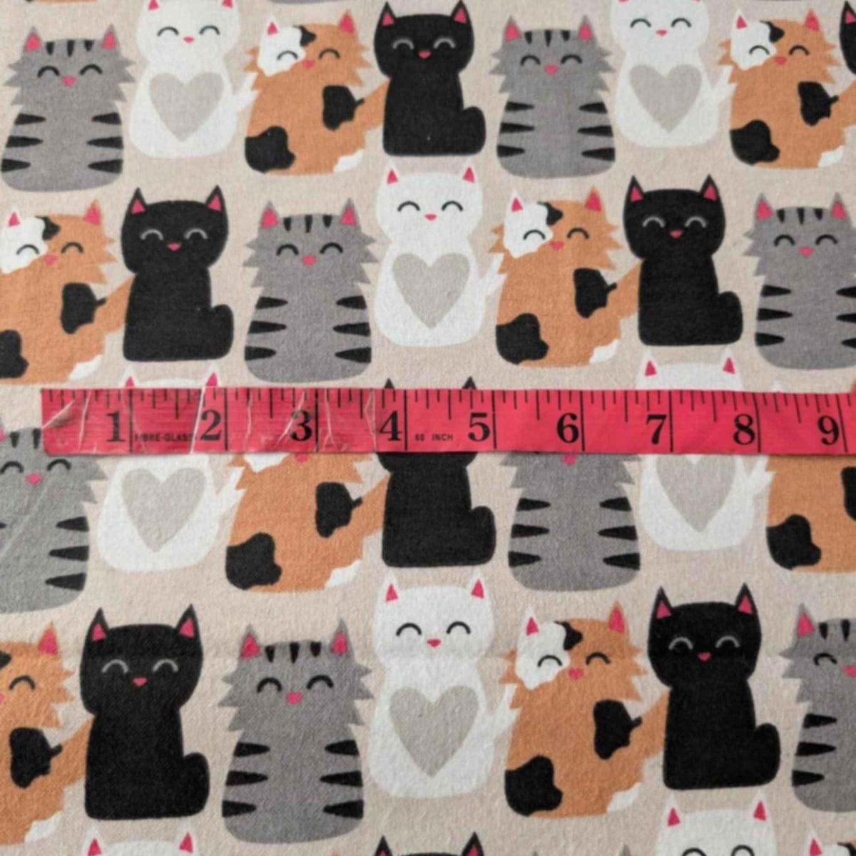 Cats Print Cotton Flannel Fabric – Cute Kittens Design, Brushed Soft, OEKO - TEX Certified