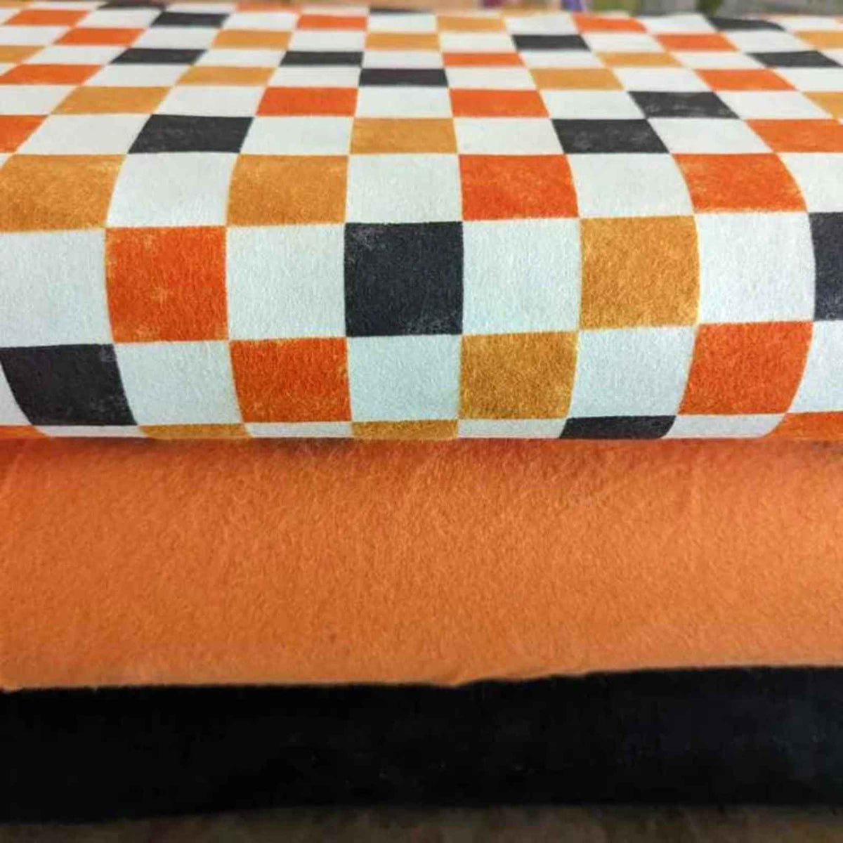 Checkered FLANNEL, with Orange and Black Bundle coordinate