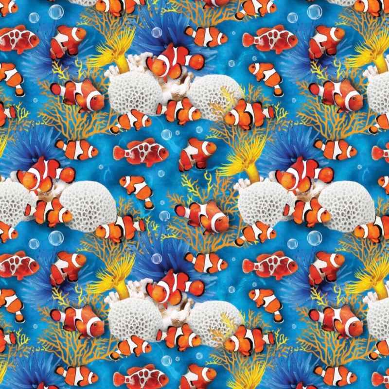 Poisson clown, histoire de l'océan par Camelot Fabrics