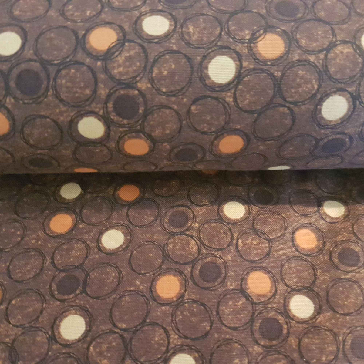 Counting Kittens Brown Multicolor Dot Quilting Cotton Fabric