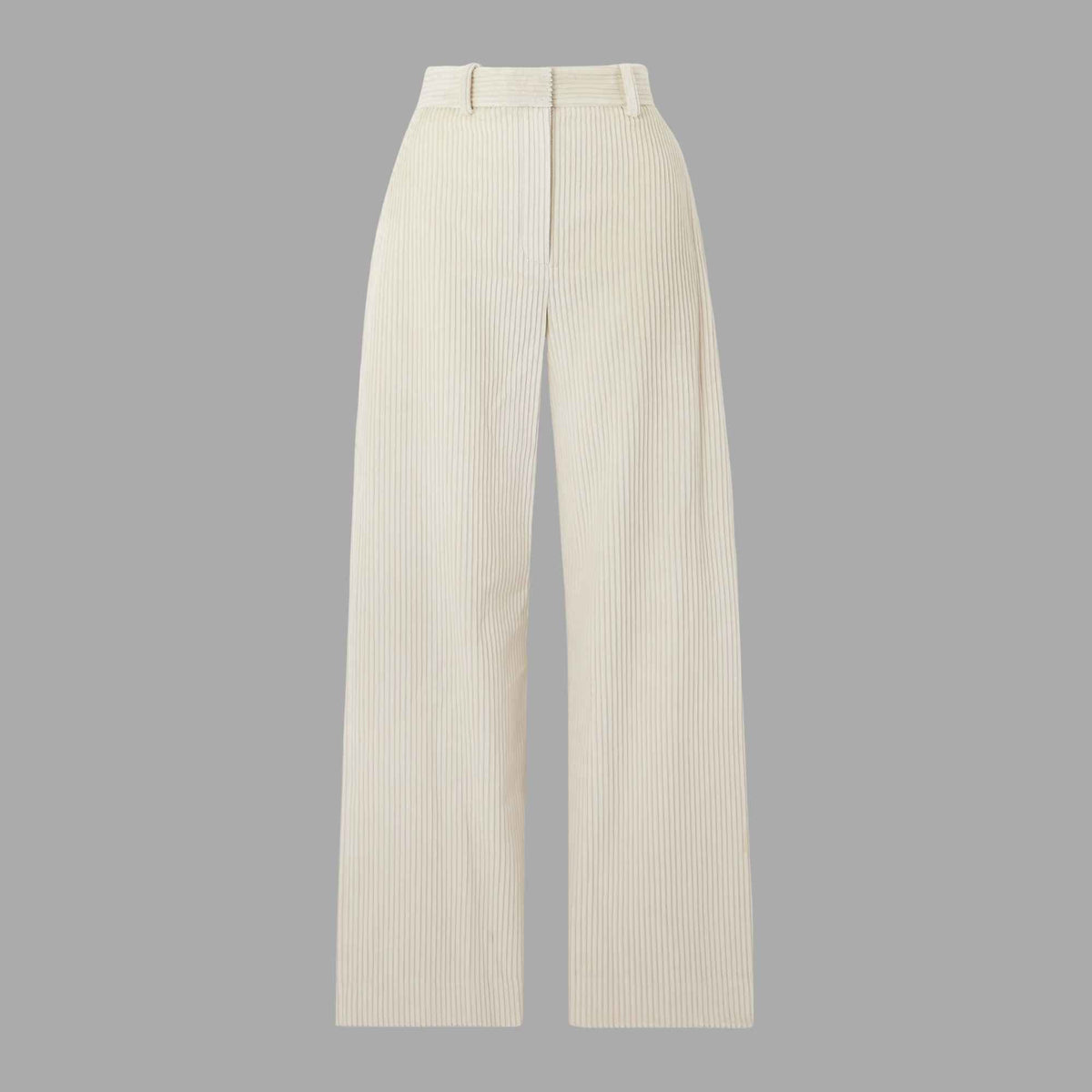 Cream Knit Corduroy Fabric – 100% Polyester, Stretch, 150cm Wide