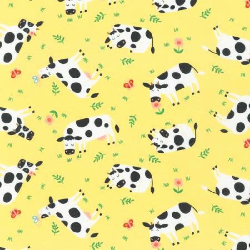 Cute Cows on Yellow, SRK - 21328 - 5 YELLOW