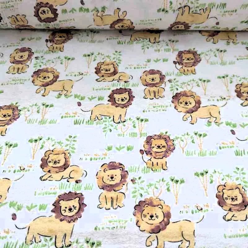 Cute Lion FLANNEL on White