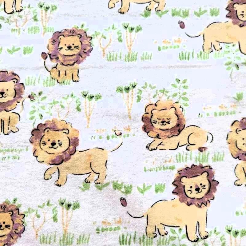 Cute Lion FLANNEL on White