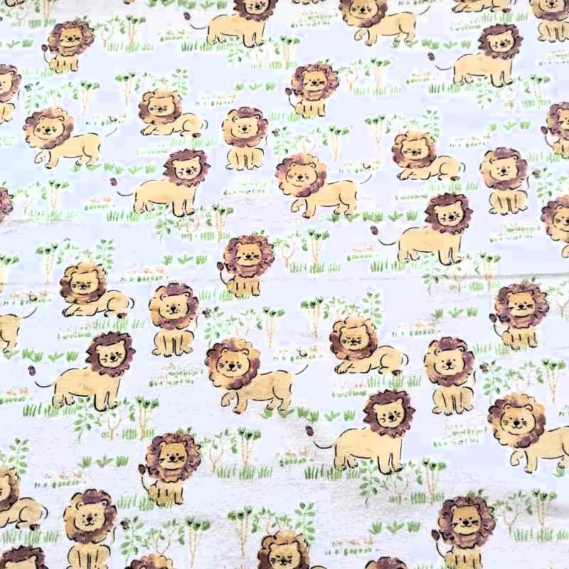 Cute Lion FLANNEL on White