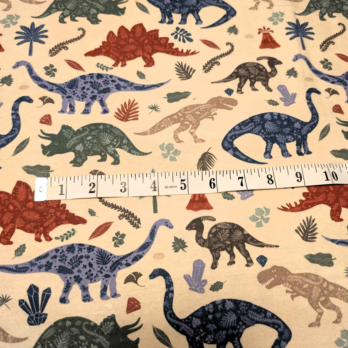 Dinosaur Cotton FLANNEL – Soft Brushed, OEKO - TEX Certified Certified