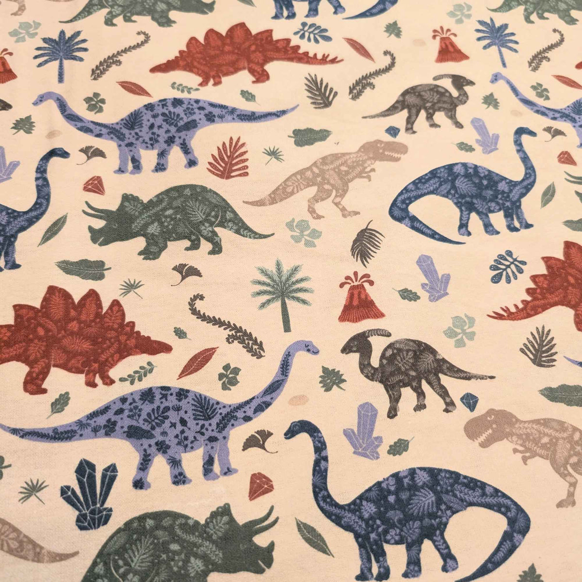 Dinosaur Cotton FLANNEL – Soft Brushed, OEKO - TEX Certified Certified