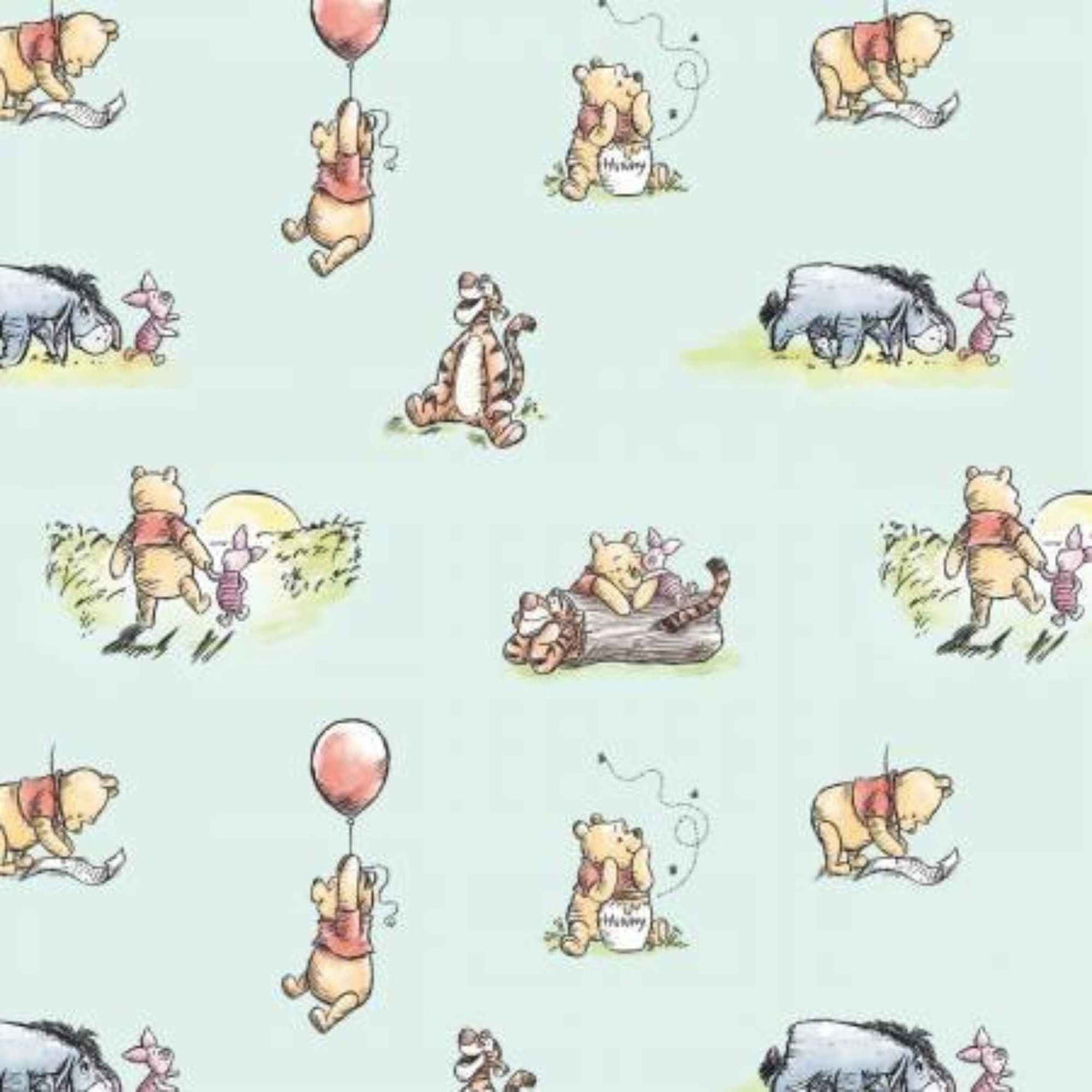 Disney Winnie the Pooh 4 Piece Cotton Fat Quarter Bundle