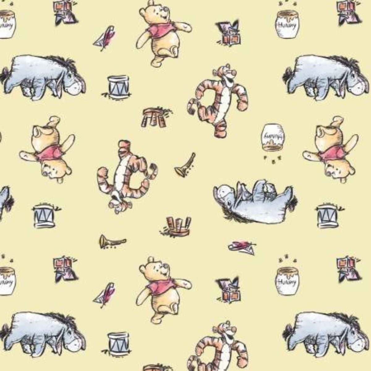 Disney Winnie the Pooh 4 Piece Cotton Fat Quarter Bundle