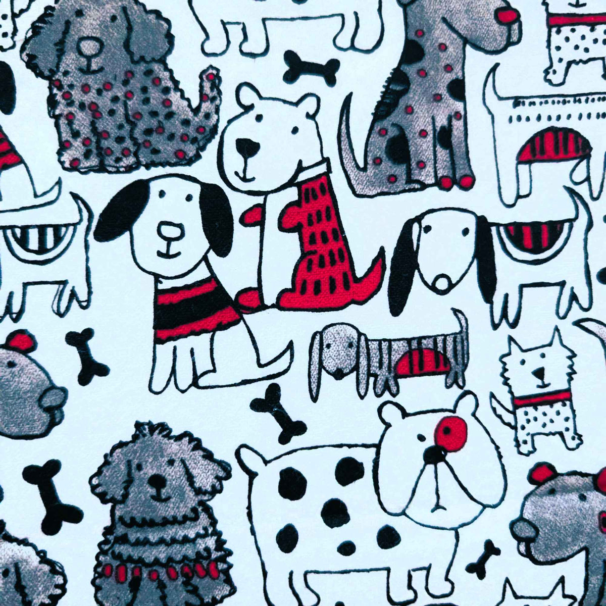 Dogs in Sweaters Cotton FLANNEL | Cute Puppy Print | Soft Brushed Oeko - Tex