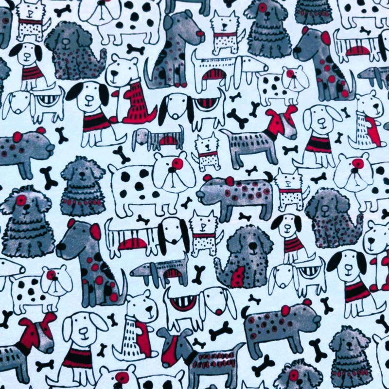 Dogs in Sweaters Cotton FLANNEL | Cute Puppy Print | Soft Brushed Oeko - Tex