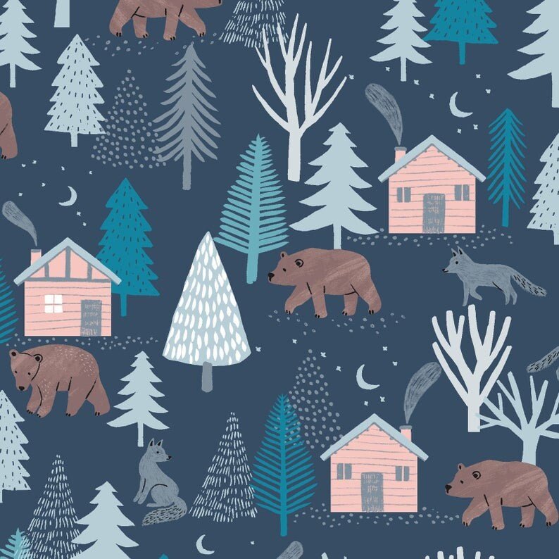 Dreaming of Snow Bears Blue | Rebecca Jones for Clothworks