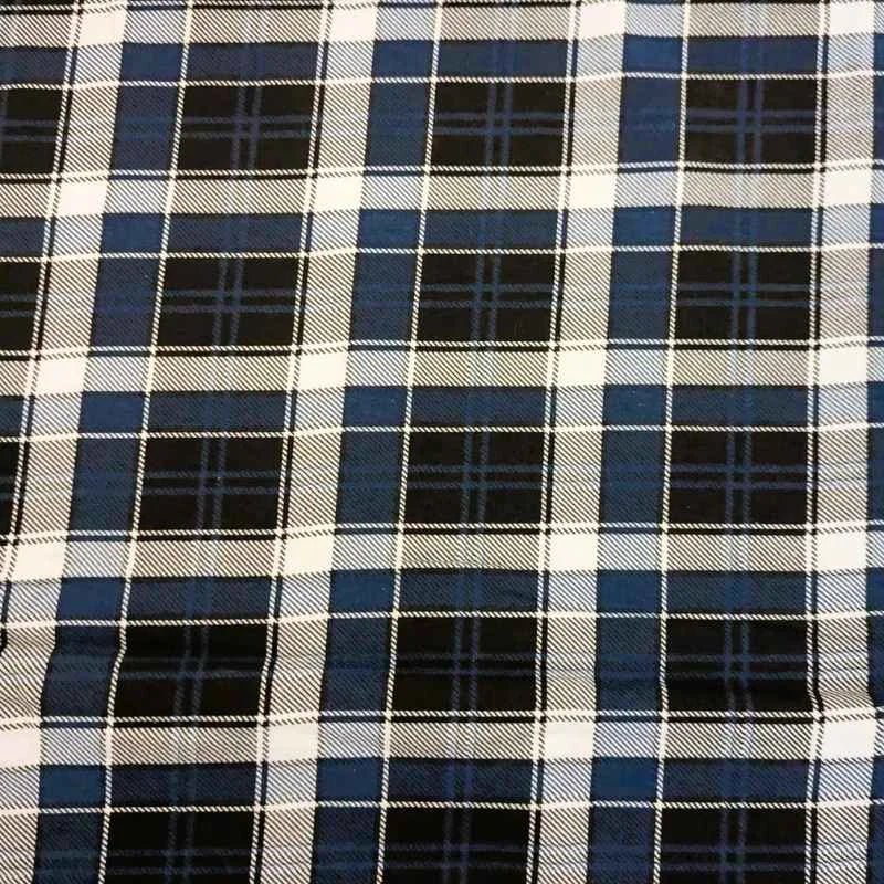 FLANNEL Tartan Plaid, Black and Navy