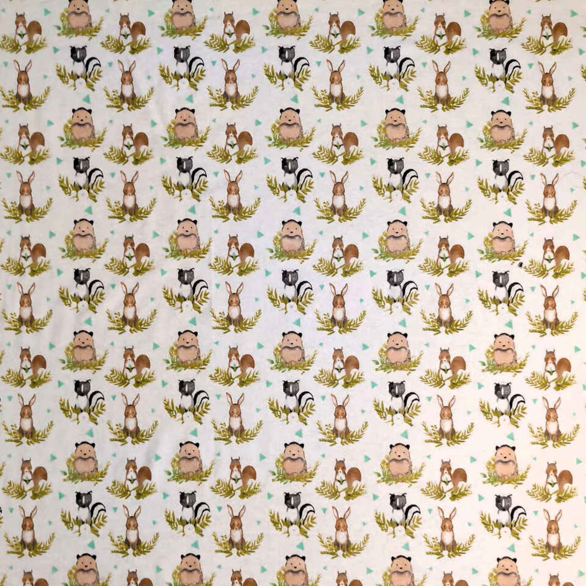 Forest Critters Cotton Flannel – Skunks, Bunnies, Squirrels & Chipmunks