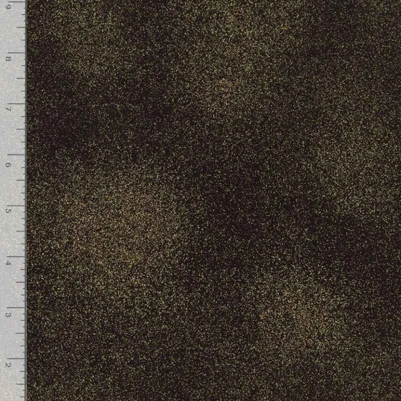 Gold Shimmer on Black, Quilting Cotton