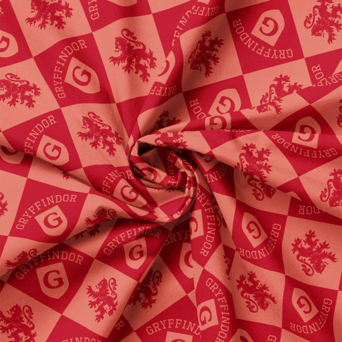 Harry Potter™ Gryffindor Diamond Check Cotton Fabric – Red | House Champions Collection