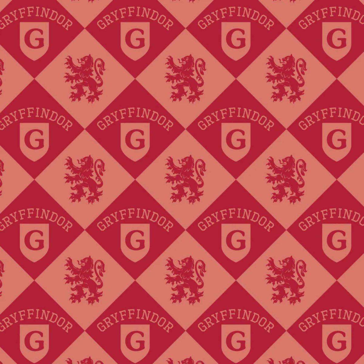 Harry Potter™ Gryffindor Diamond Check Cotton Fabric – Red | House Champions Collection