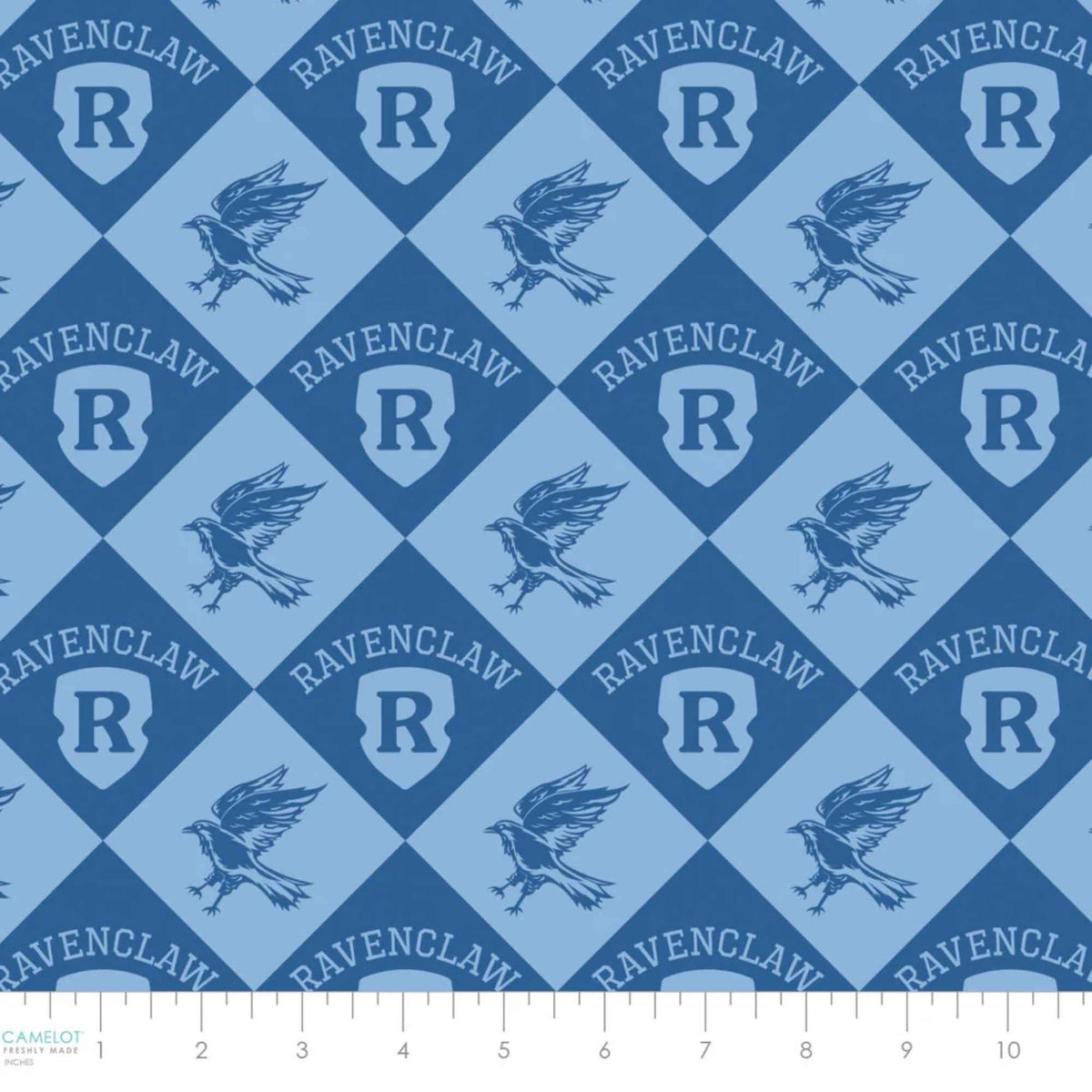 Harry Potter™ Ravenclaw Diamond Check Quilting Cotton – Blue | House Champions Collection