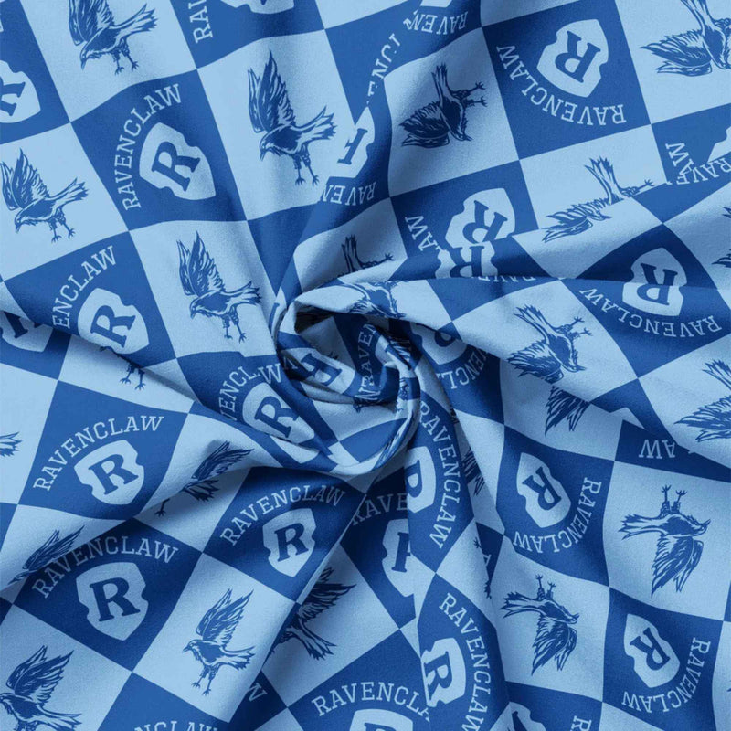 Harry Potter™ Ravenclaw Diamond Check Quilting Cotton – Blue | House Champions Collection
