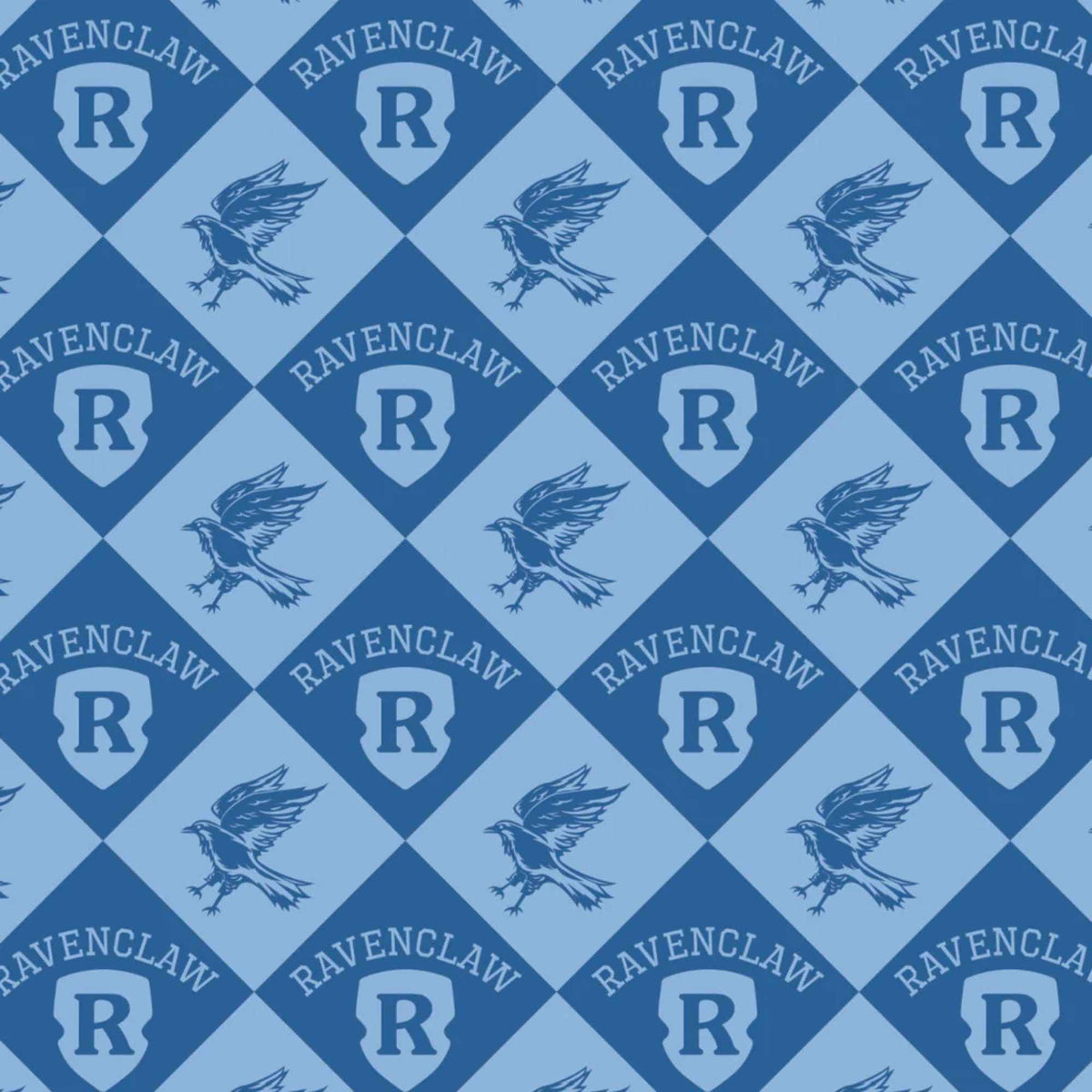 Harry Potter™ Ravenclaw Diamond Check Quilting Cotton – Blue | House Champions Collection