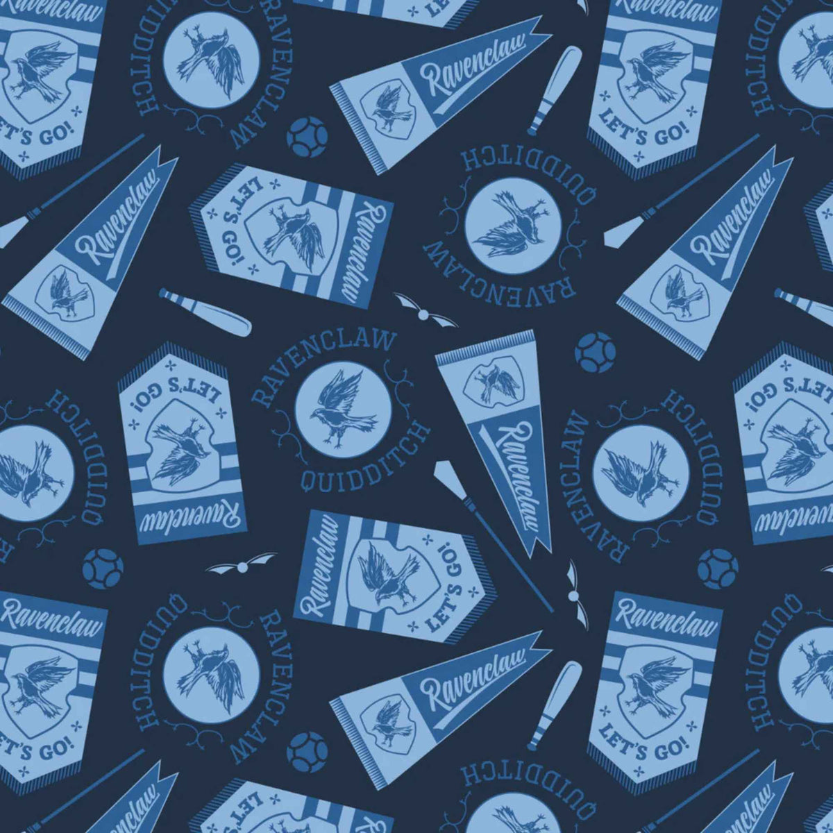 Harry Potter Ravenclaw Quidditch Banners Fabric – Navy | House Champions