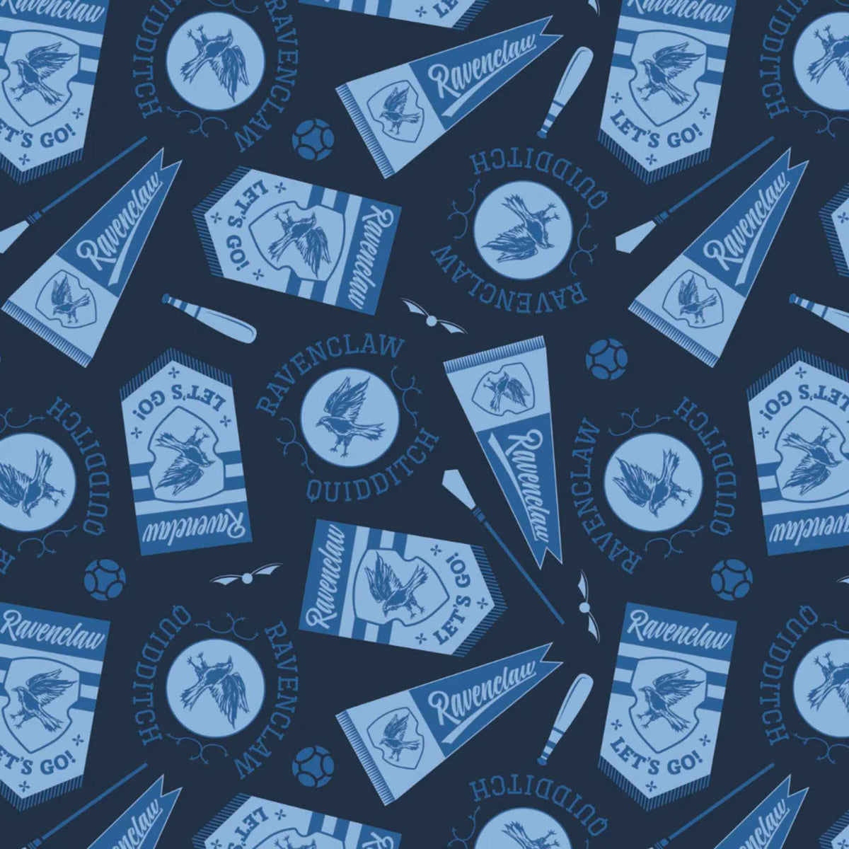 Harry Potter Ravenclaw Quidditch Banners Fabric – Navy | House Champions