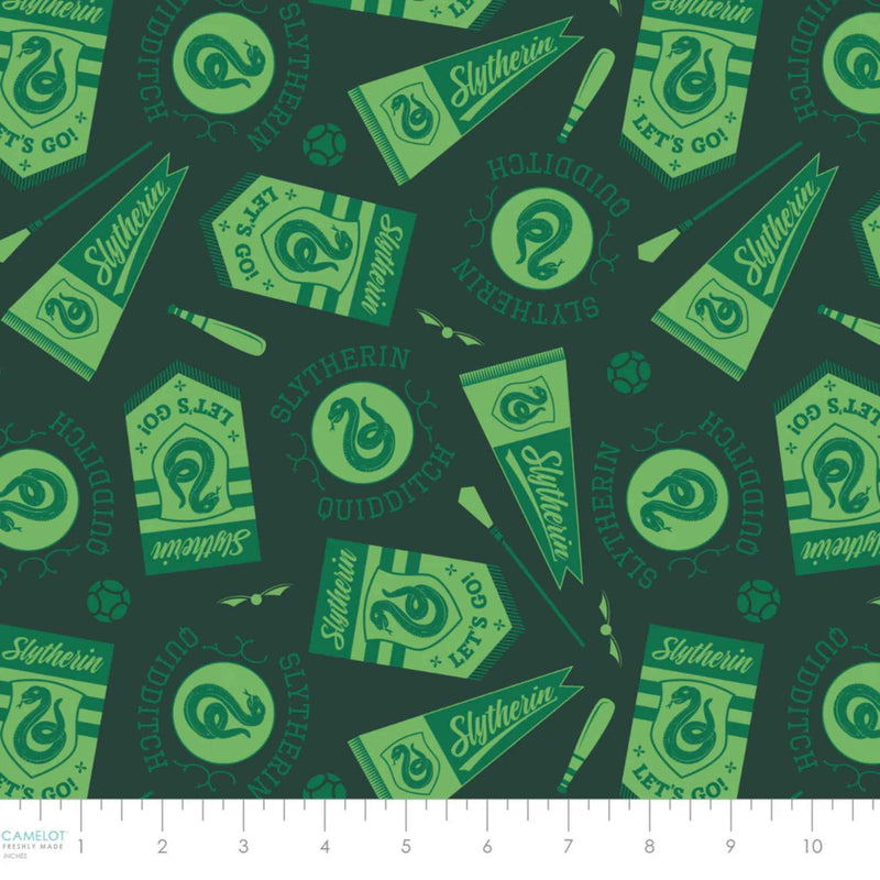 Harry Potter Slytherin Quidditch Banners Fabric – Dark Green | House Champions
