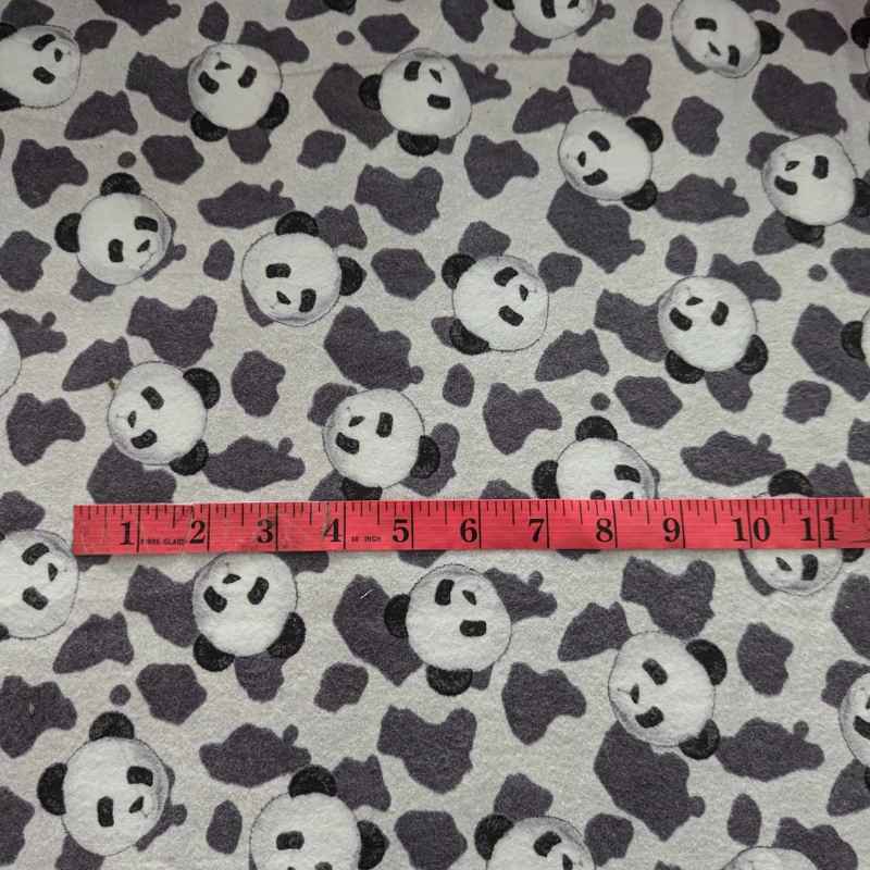 Head Toss Panda Head FLANNEL on Grey