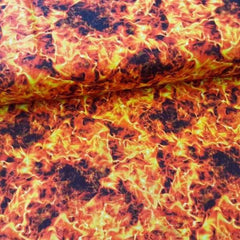 Hot Fire and Flames, Orange Fire fabric, 100% Premium Cotton