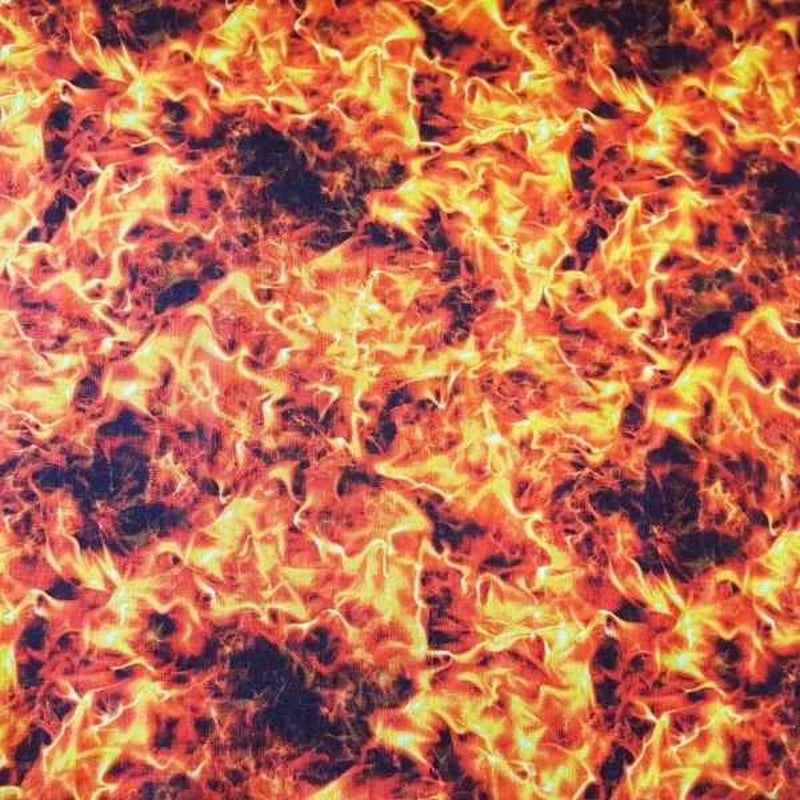 Hot Fire and Flames, Orange Fire fabric, 100% Premium Cotton