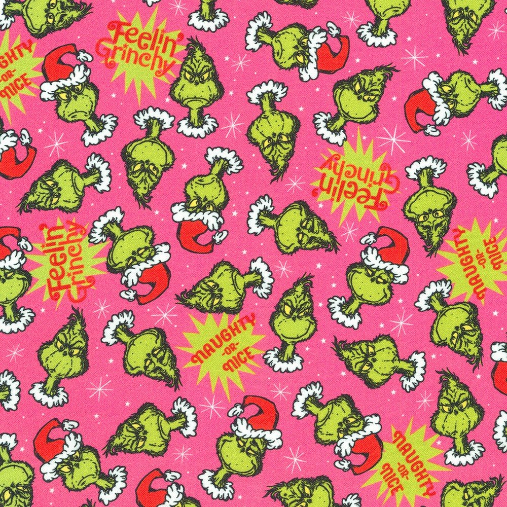 How the Grinch Stole Christmas™ Feelin' Grinchy Cotton Fabric – Candy Pink