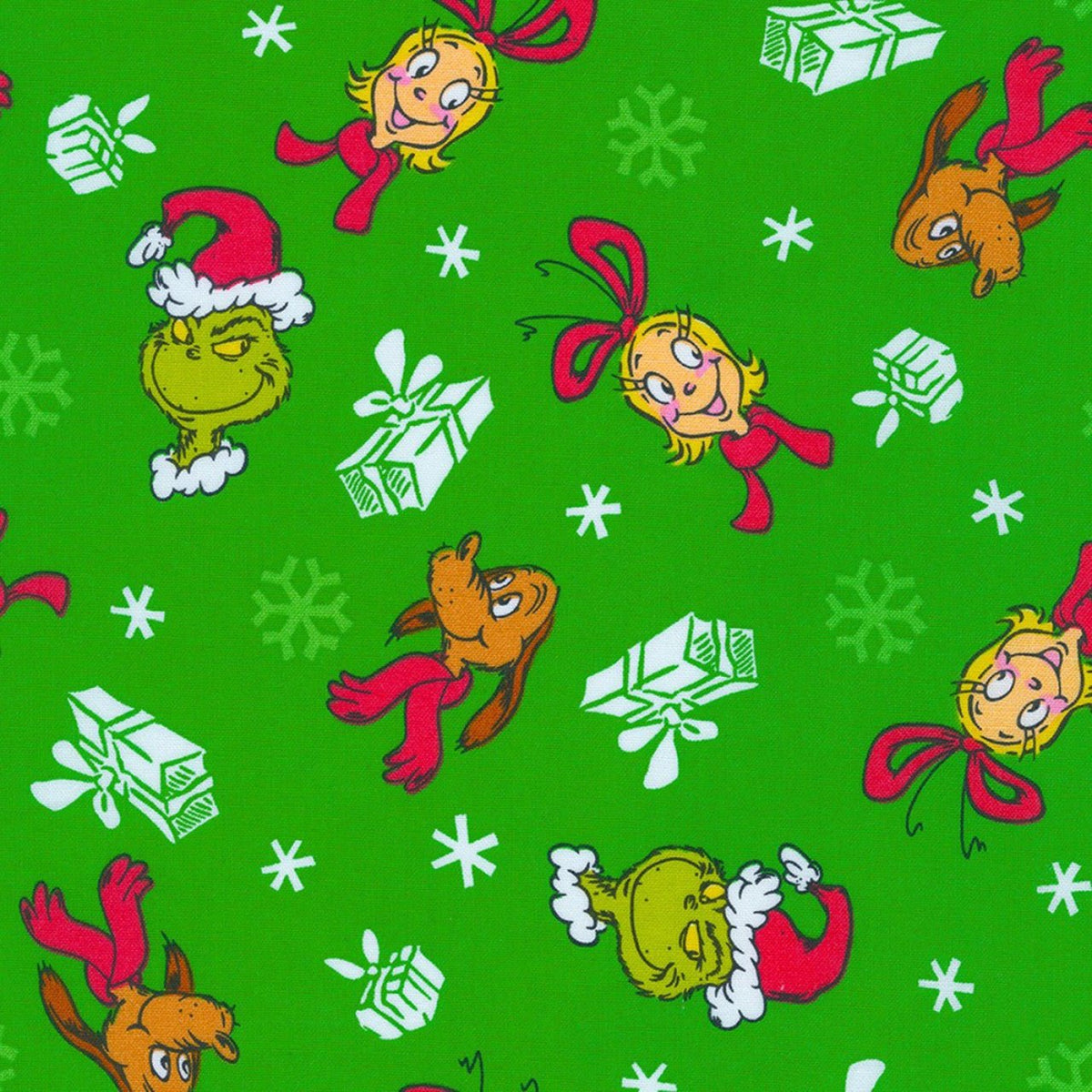 How the Grinch Stole Christmas | Grinch & Friends Green Cotton Fabric