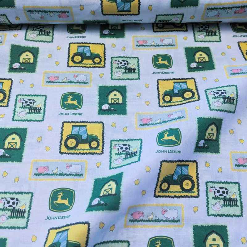 John Deere Tractor Patch on White by Springs Creative