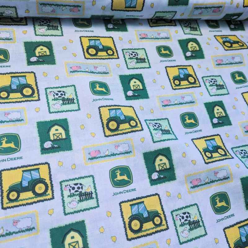 John Deere Tractor Patch on White by Springs Creative