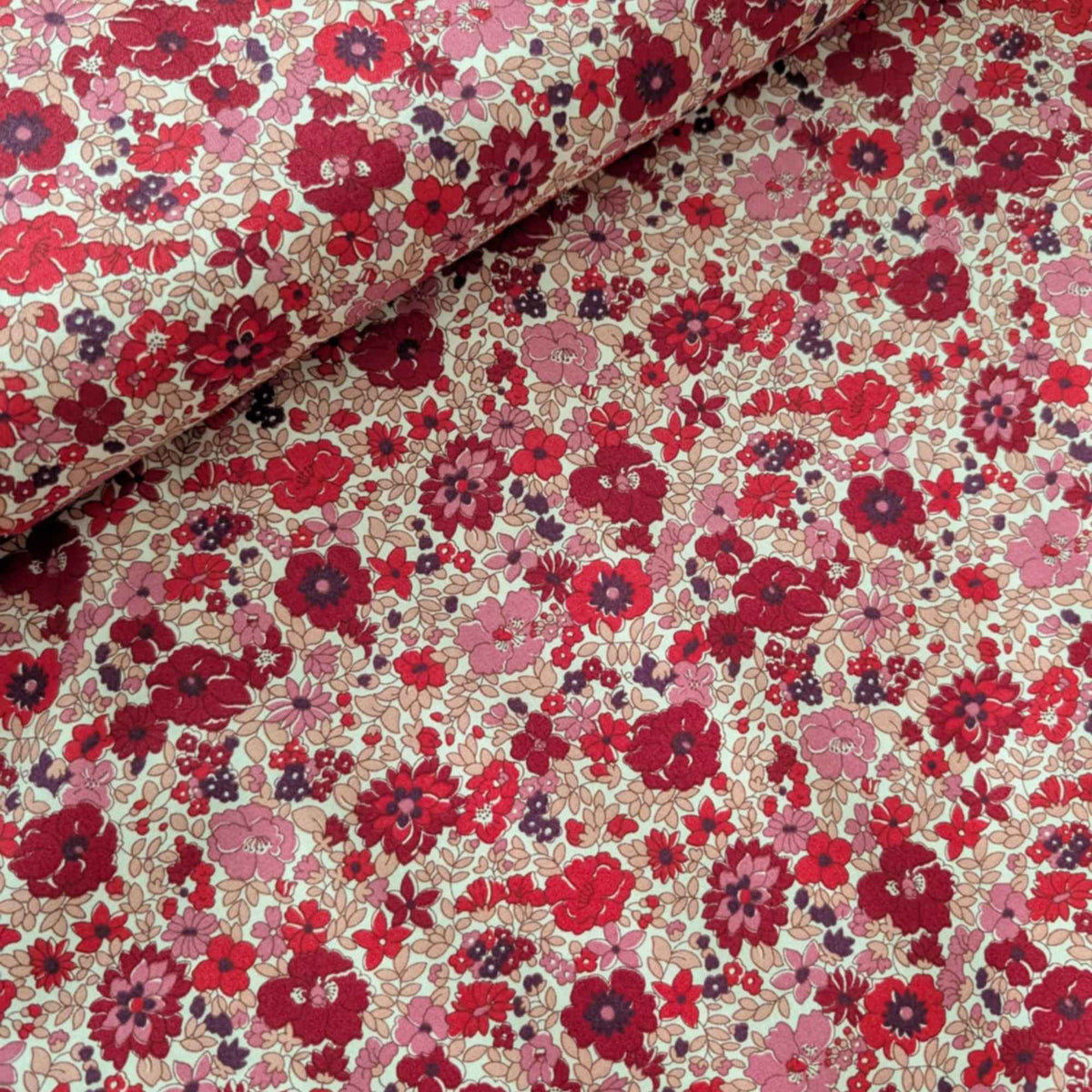 Liberty Fabrics, Arley Park – Flower Show Botanical Jewel Burgundy Floral