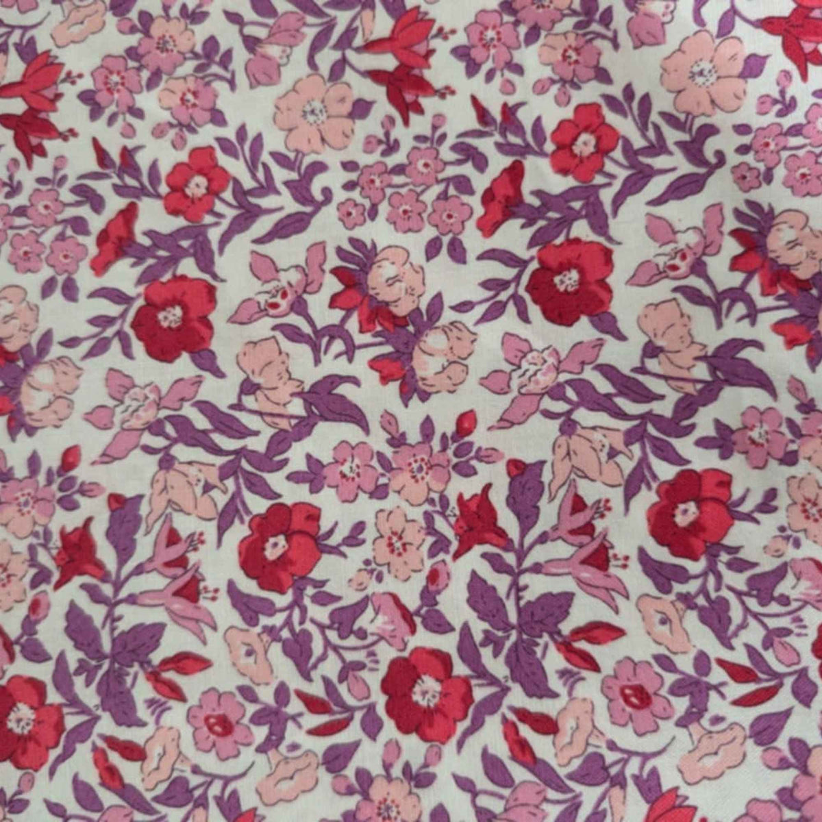 Liberty Fabrics – Mamie Flower Pink & Purple Floral | Flower Show Botanical Jewel