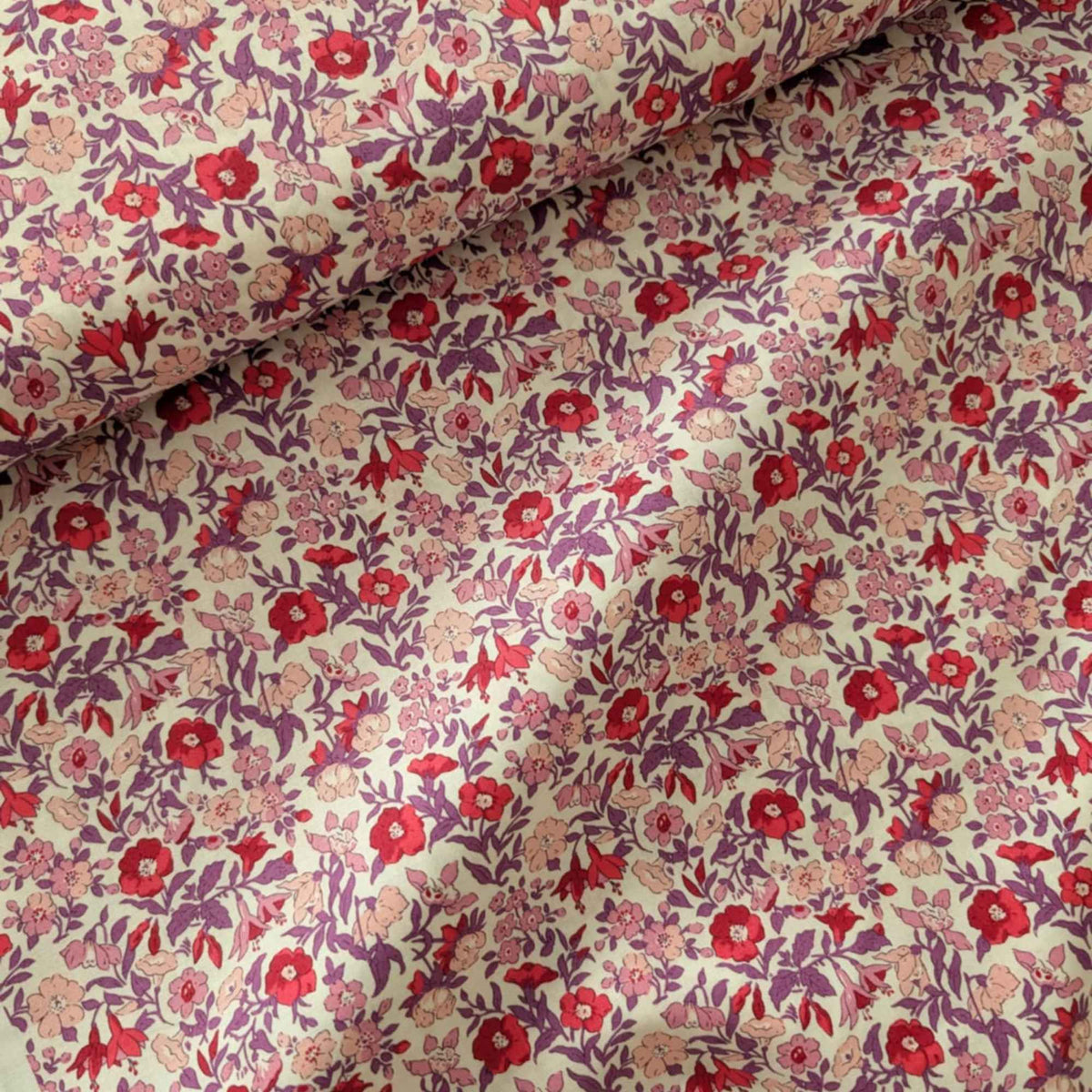 Liberty Fabrics – Mamie Flower Pink & Purple Floral | Flower Show Botanical Jewel