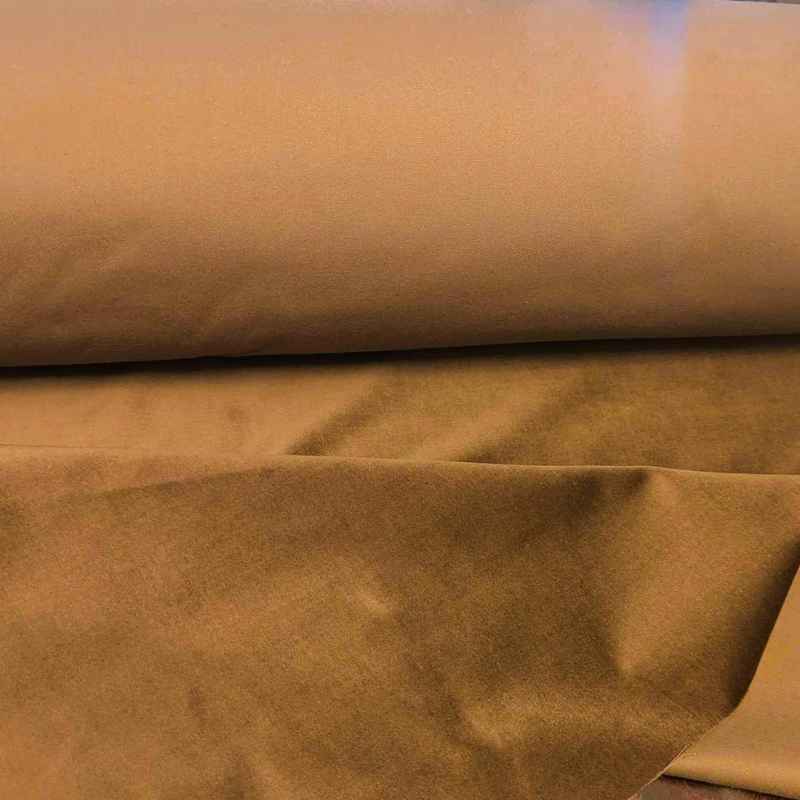 Lush VELVETEEN Fabric in Solid Camel - Width 57"