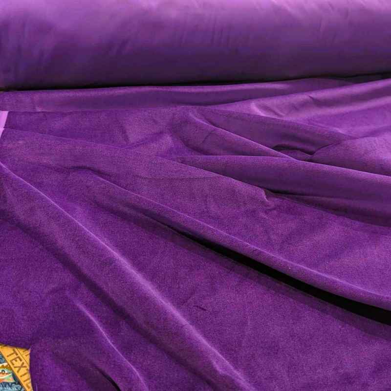 Lush VELVETEEN Fabric in Solid Purple - Width 57"