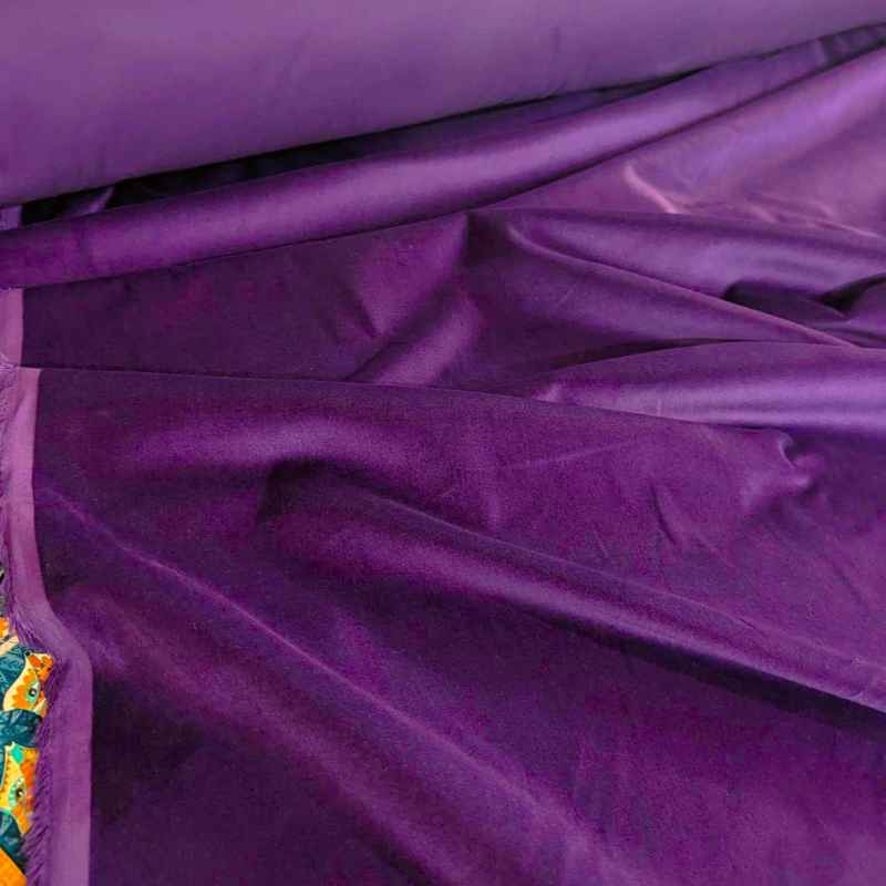 Lush VELVETEEN Fabric in Solid Purple - Width 57"