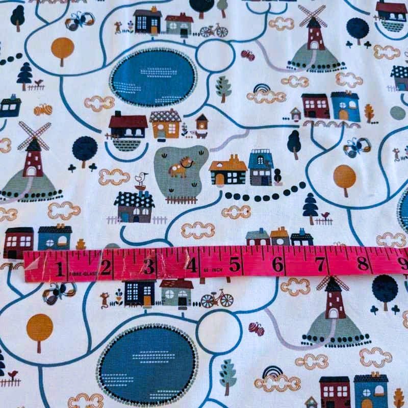 Map Print Jersey Knit Fabric