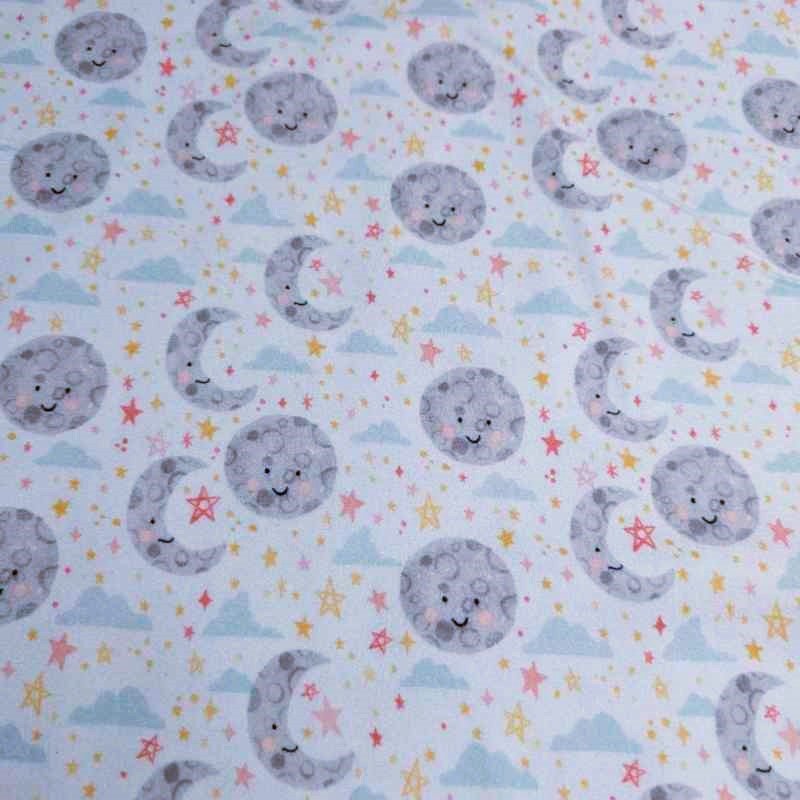 Moon and Stars, Nursery FLANNEL, Baby Girl by Echo Park