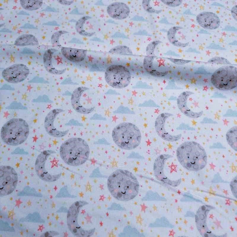 Moon and Stars, Nursery FLANNEL, Baby Girl by Echo Park