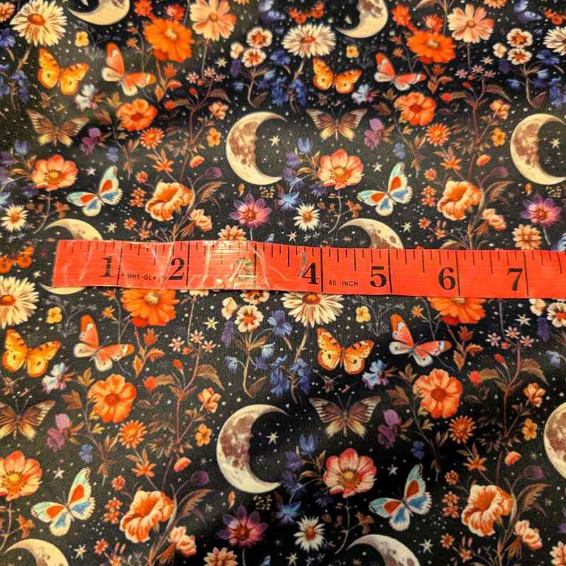 Moon Florals Night Garden, PUL Laminated Waterproof