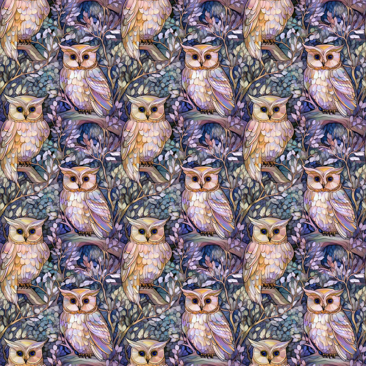 Mosaic Owls PUL Fabric | Waterproof and Durable