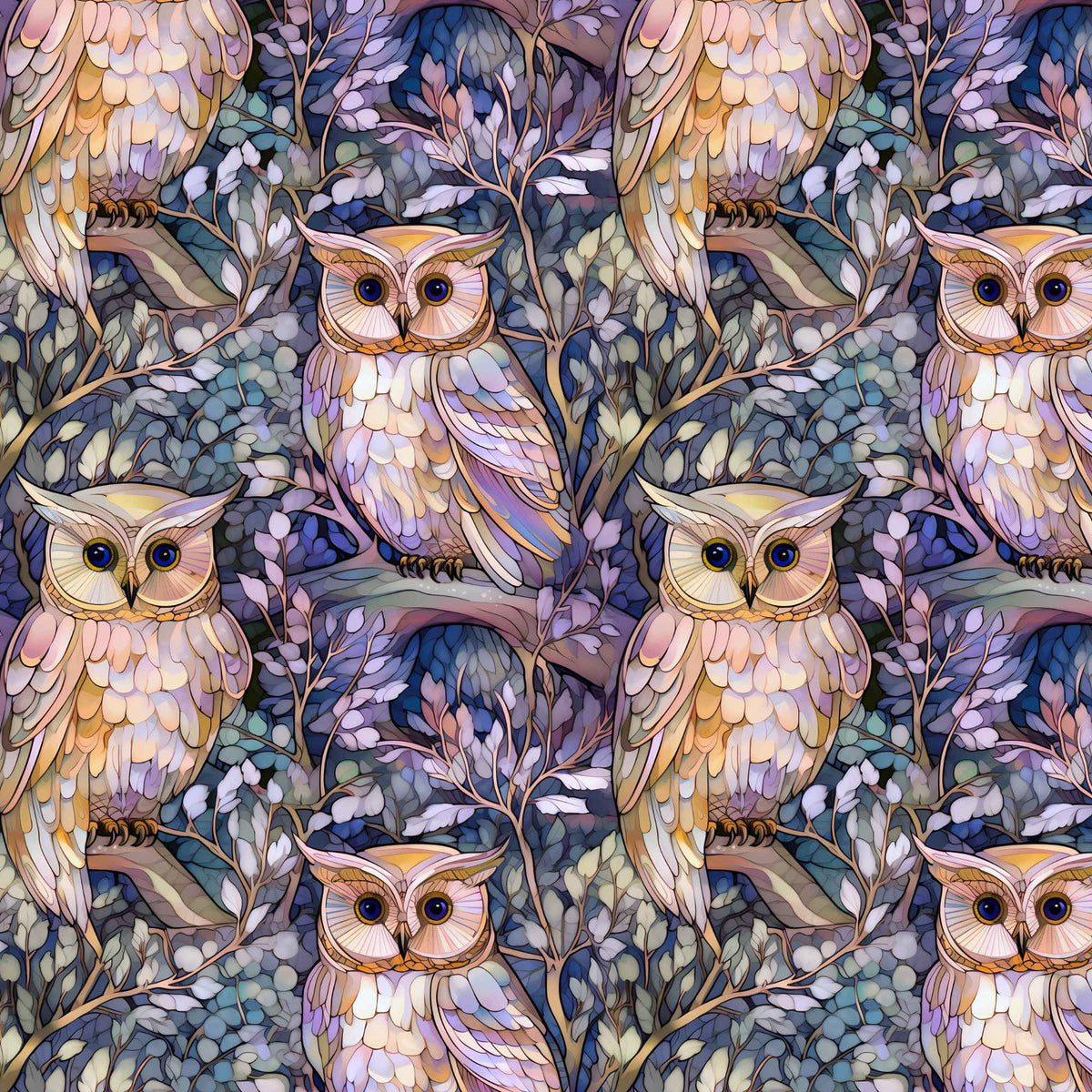 Mosaic Owls PUL Fabric | Waterproof and Durable
