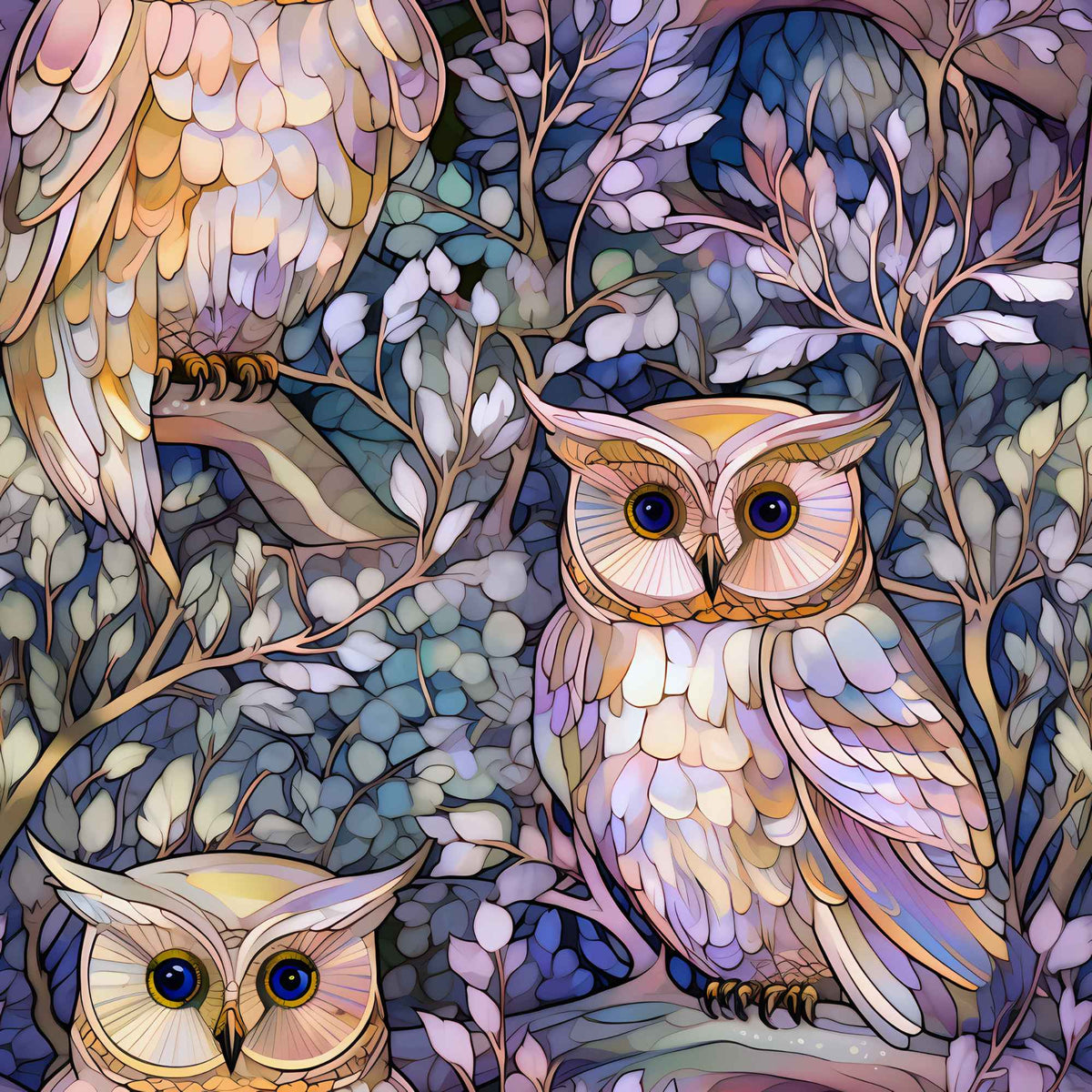 Mosaic Owls PUL Fabric | Waterproof and Durable