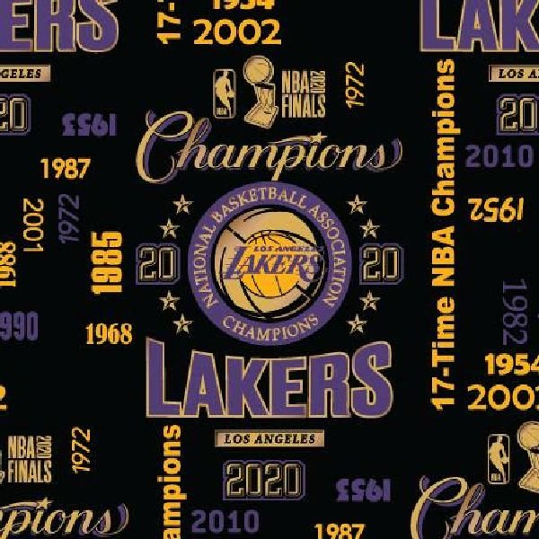 NBA Los Angeles Lakers 2020 Champion Licensed Fabric