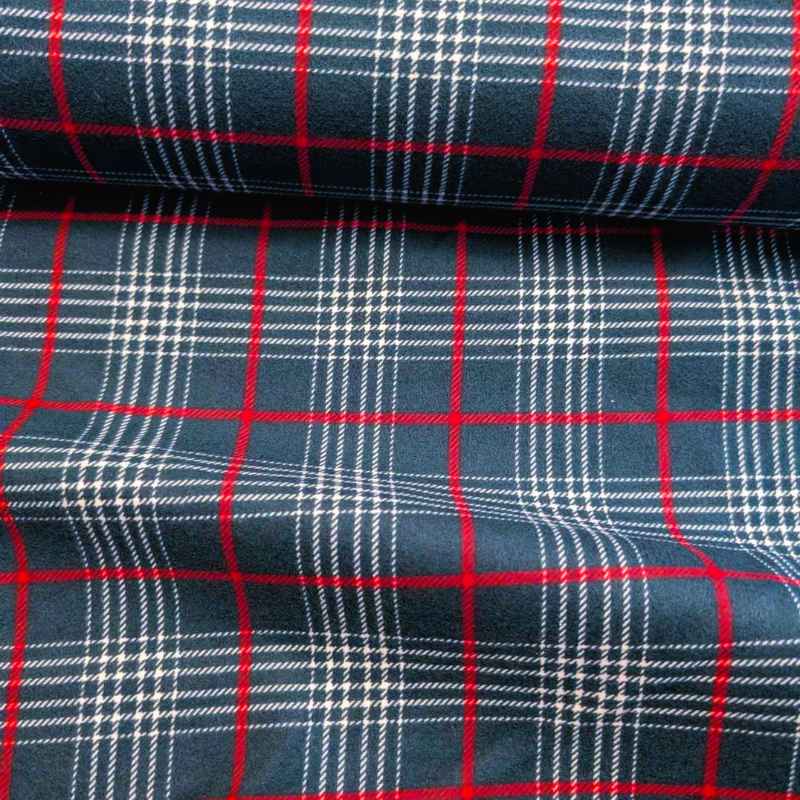 Orford Plaid in Hunter Green, Red and White Flannel