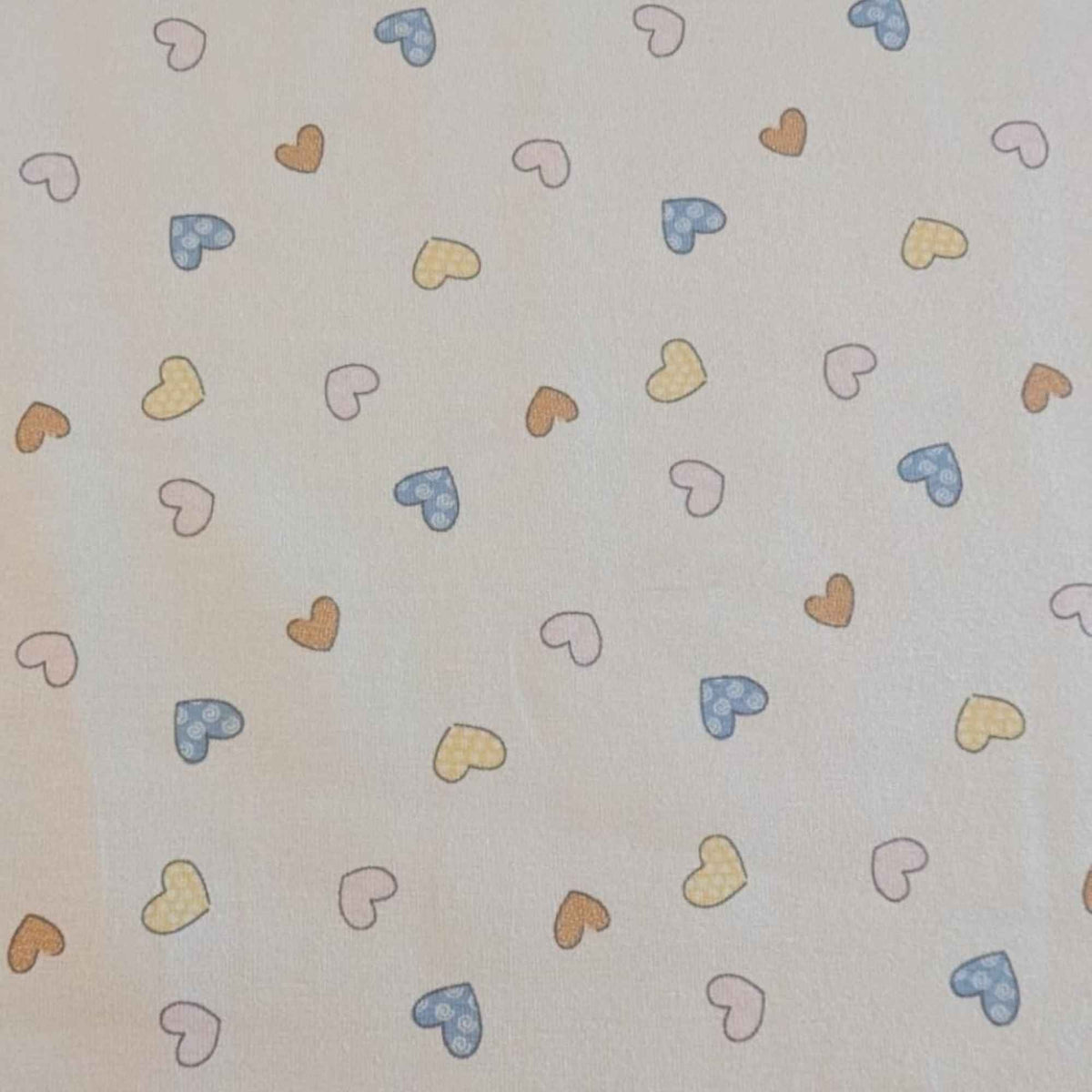 Patchwork Hearts Off - White Jersey Print – Soft & Organic Fabric